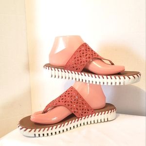 Skechers Sepulveda Pink/Coral Luxe Foam Flip-Flop Thong Sandals Size:10